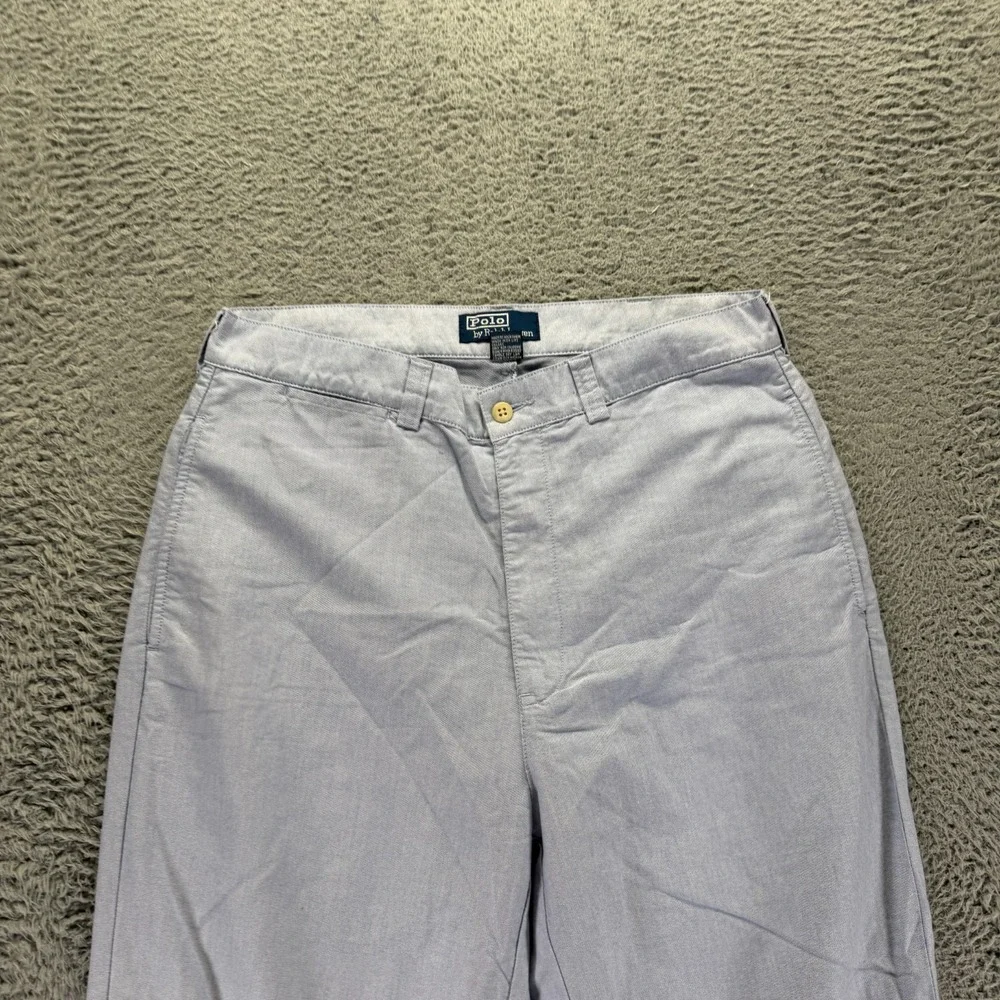 Vintage Polo By Ralph Lauren Pant Mens 34x30 Blue Cotton Chino Straight Business